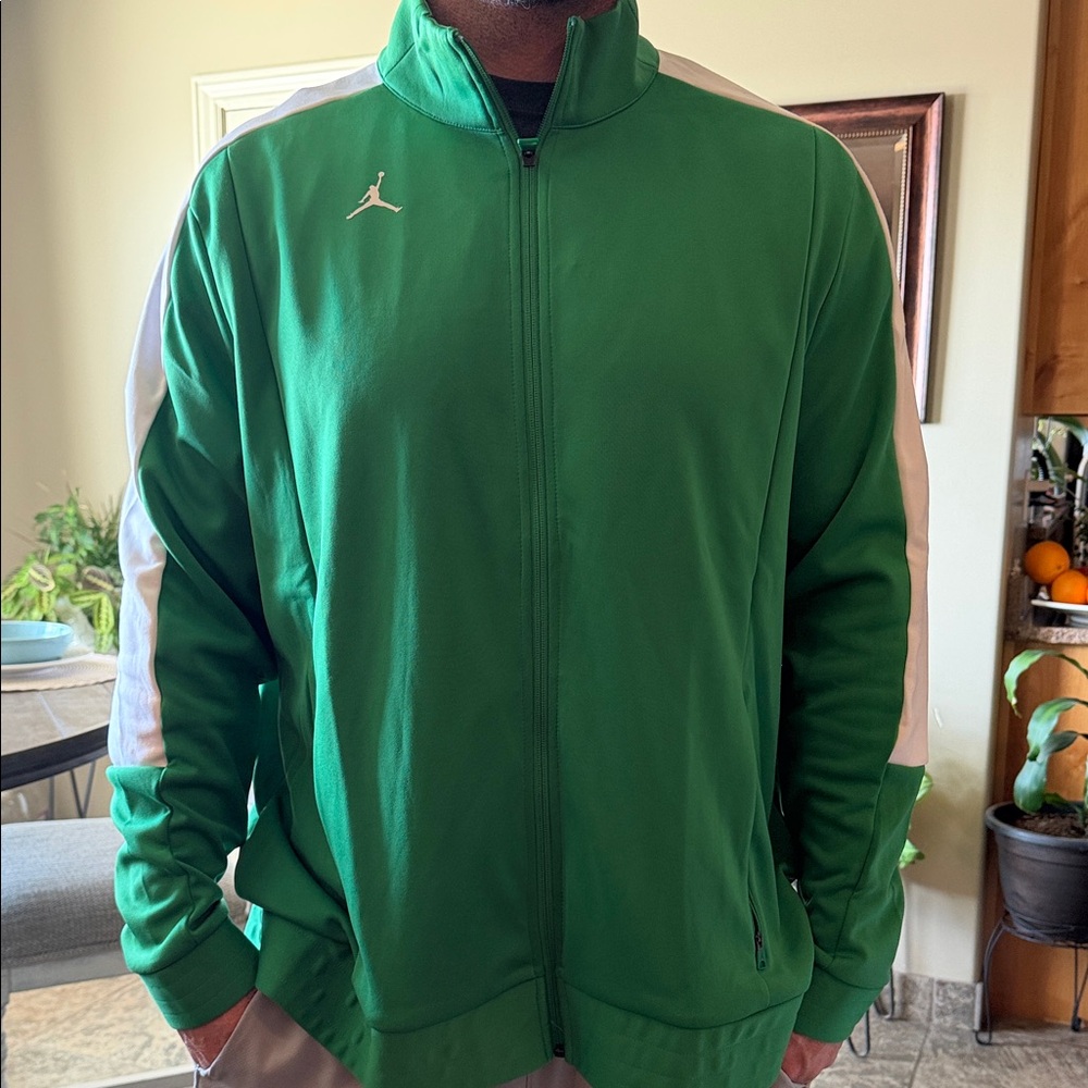 Jordan Full-Zip Basketball Jacket Green White Women's Size 3XL